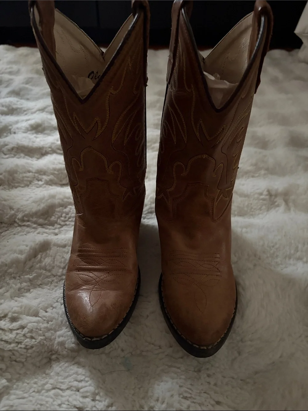 Old West Brown Kids Cowboy Boots